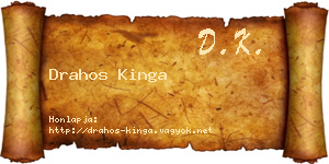 Drahos Kinga névjegykártya